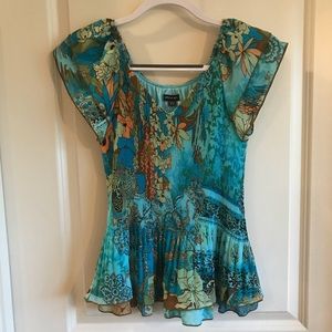 ✅PIANO SHORT SLEEVE FULLY LINED TOP SIZE S✅